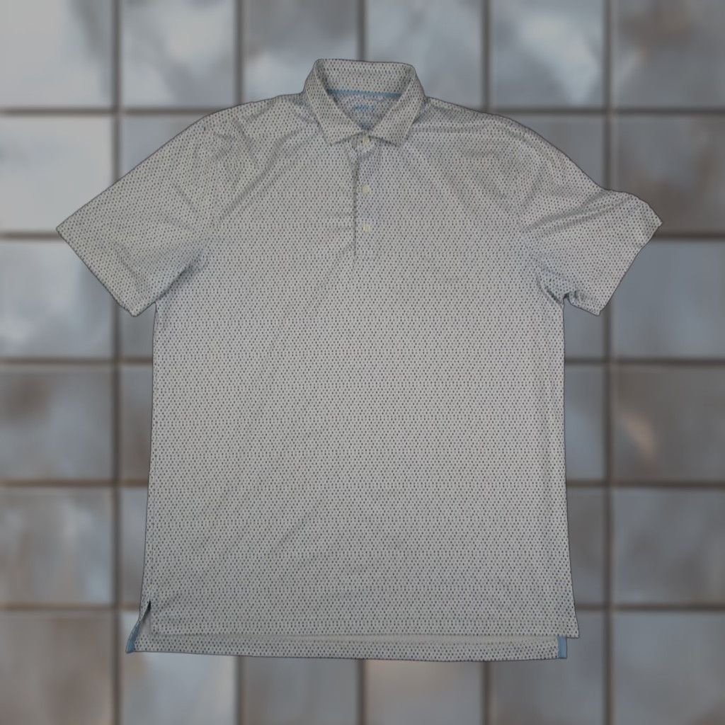johnnie-O johnnie-O Polo Shirt Mens L White Blue Polka Dot Performance Golf PVGC 1924 Size US L / EU 52-54 / 3 - 1 Thumbnail