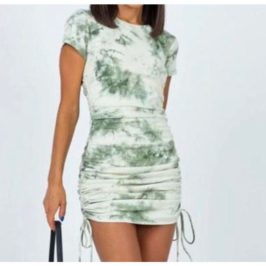 PRINCESS POLLY Princess Polly Green Keana Tie Dye Mini Dress US 12/ AU 16 Size XL / US 12-14 / IT 48-50 - 3 Thumbnail