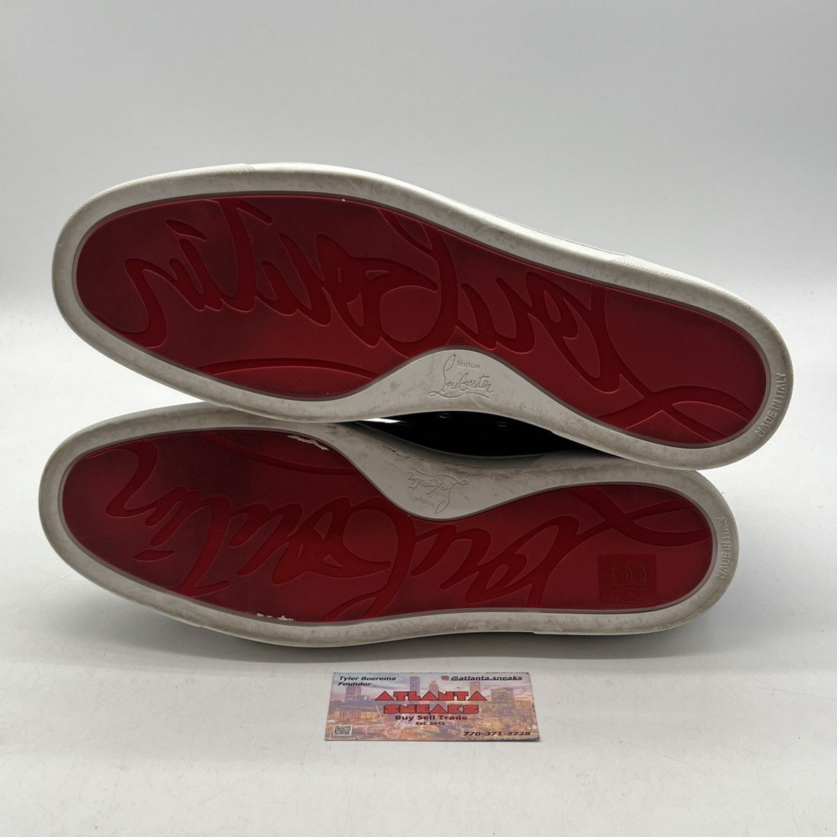 Louis Vuitton Christian Louboutin logo print black mogador Size US 13 / EU 46 - 7 Thumbnail