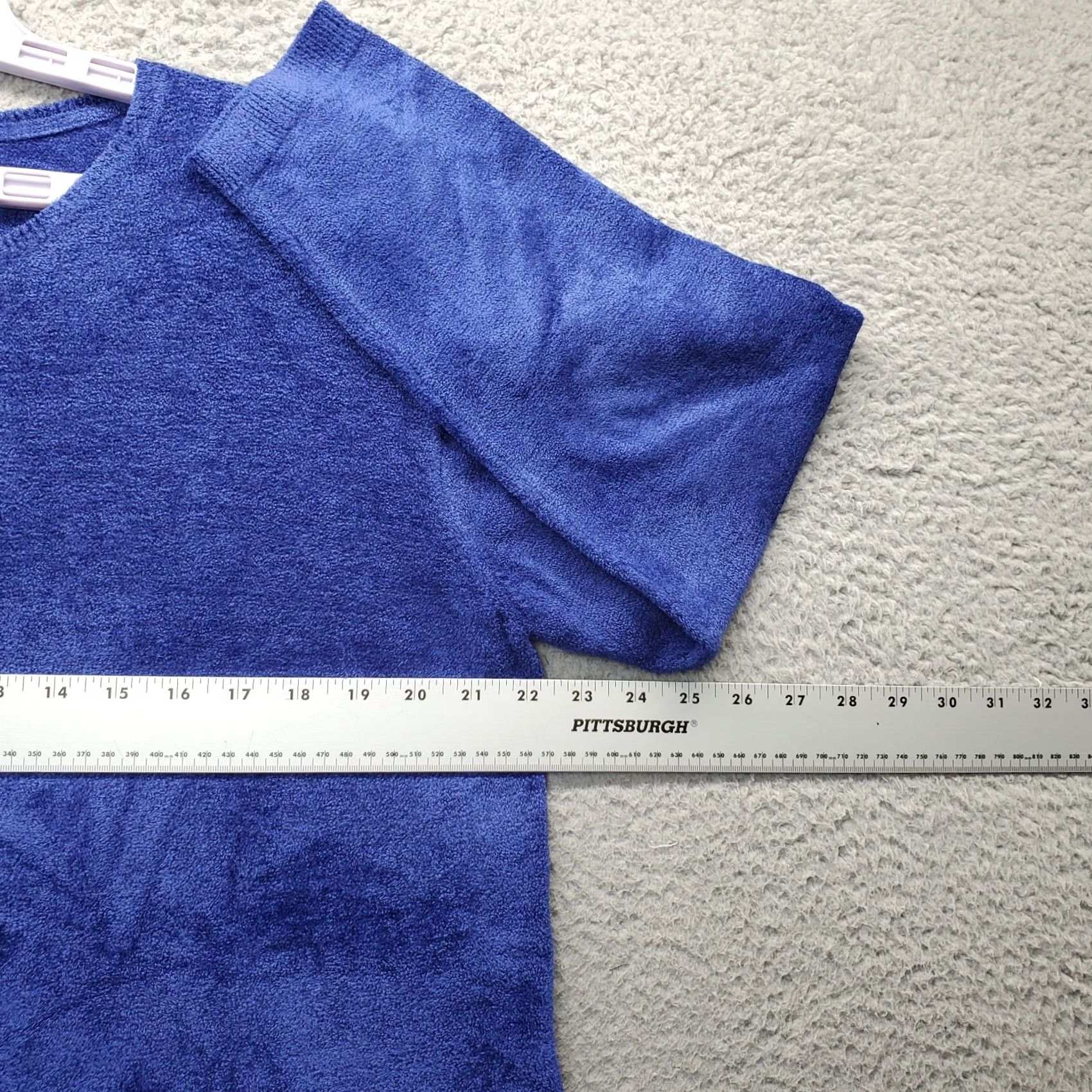 Coldwater Creek Coldwater Creek Womens Size 1X Blue Textured Fleece Sweatshirt Long Sleeve Pullover Crew Neck Shirt Size XL / US 12-14 / IT 48-50 - 4 Thumbnail