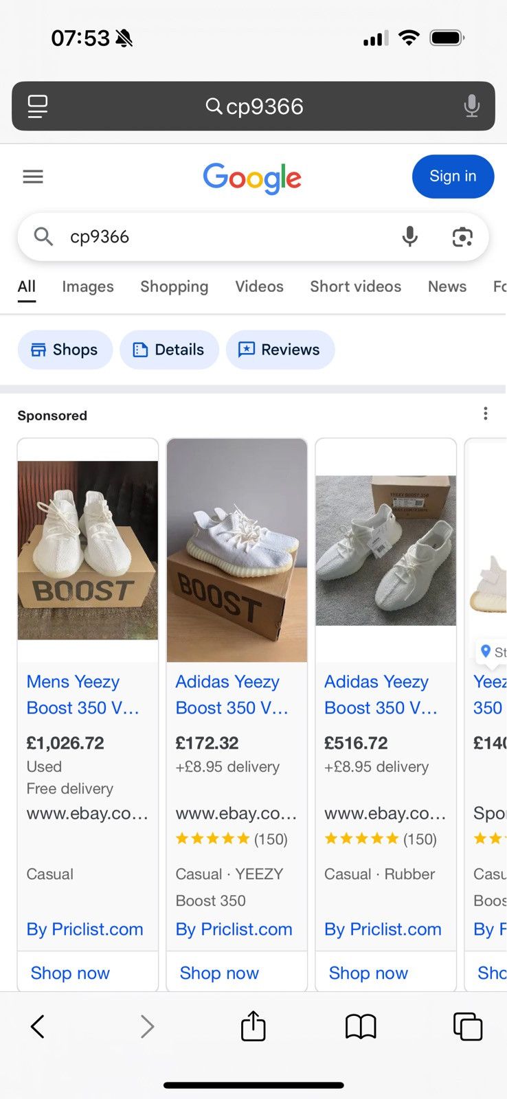 Yeezy YEEZY BOOST CP9366 sz US7.5 see all photos and description Size US 7.5 / EU 40-41 - 22 Thumbnail
