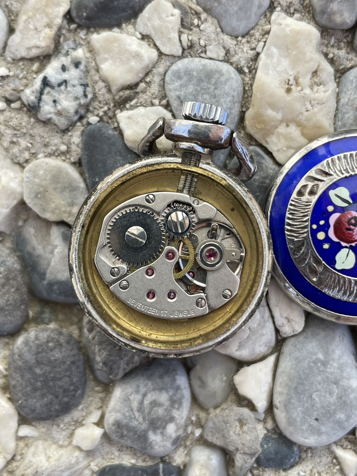 Apex × Vintage Vintage Silver 925 Apex 17 Rubis Mini Pocket Watch Size ONE SIZE - 10 Thumbnail