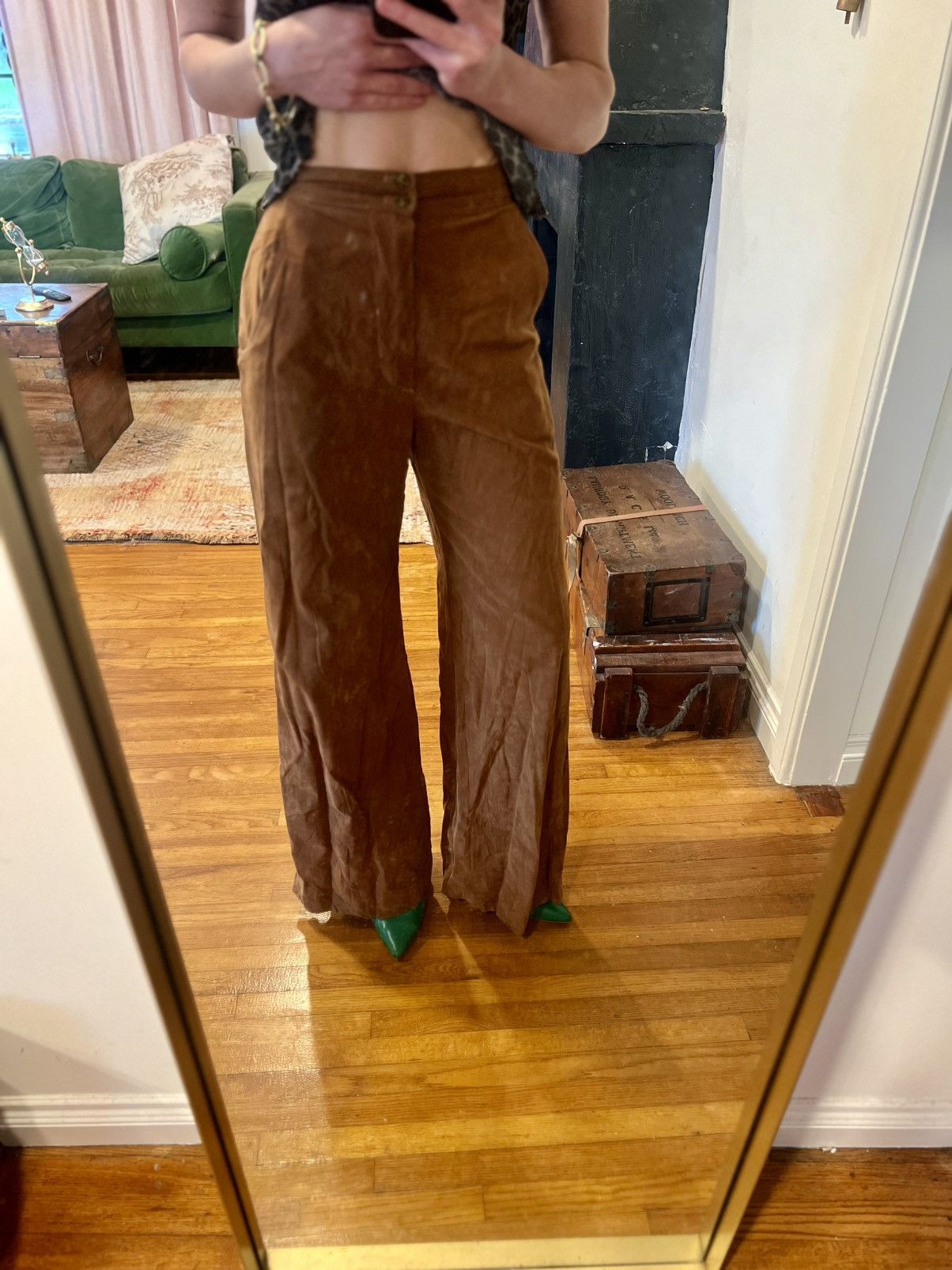 Vintage Suede, high waisted dress pants Size 26" / US 2 / IT 38 - 2 Thumbnail