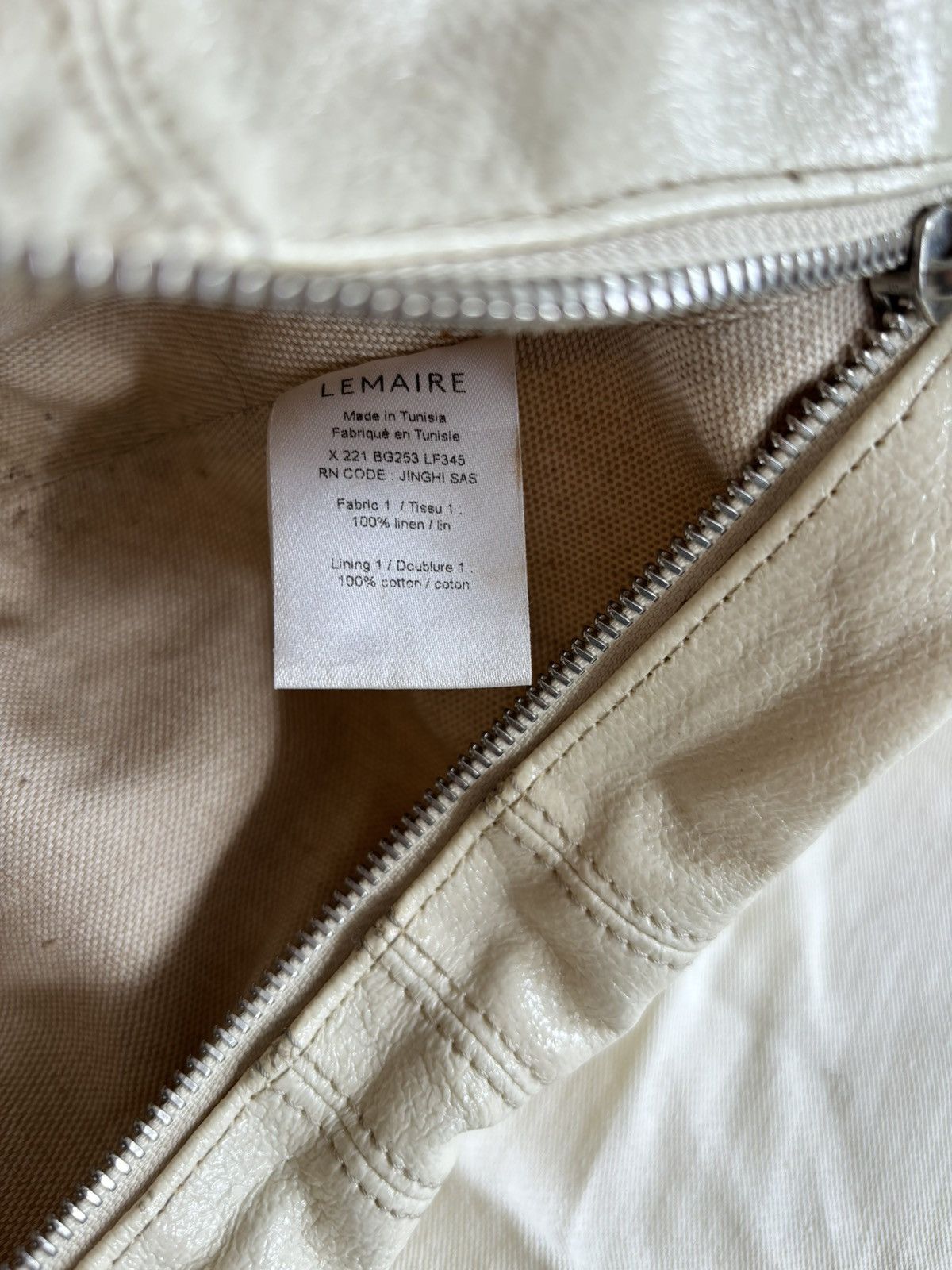 Lemaire Lemaire Small Coated Linen Canvas Croissant in “Almond Milk” Size ONE SIZE - 6 Thumbnail