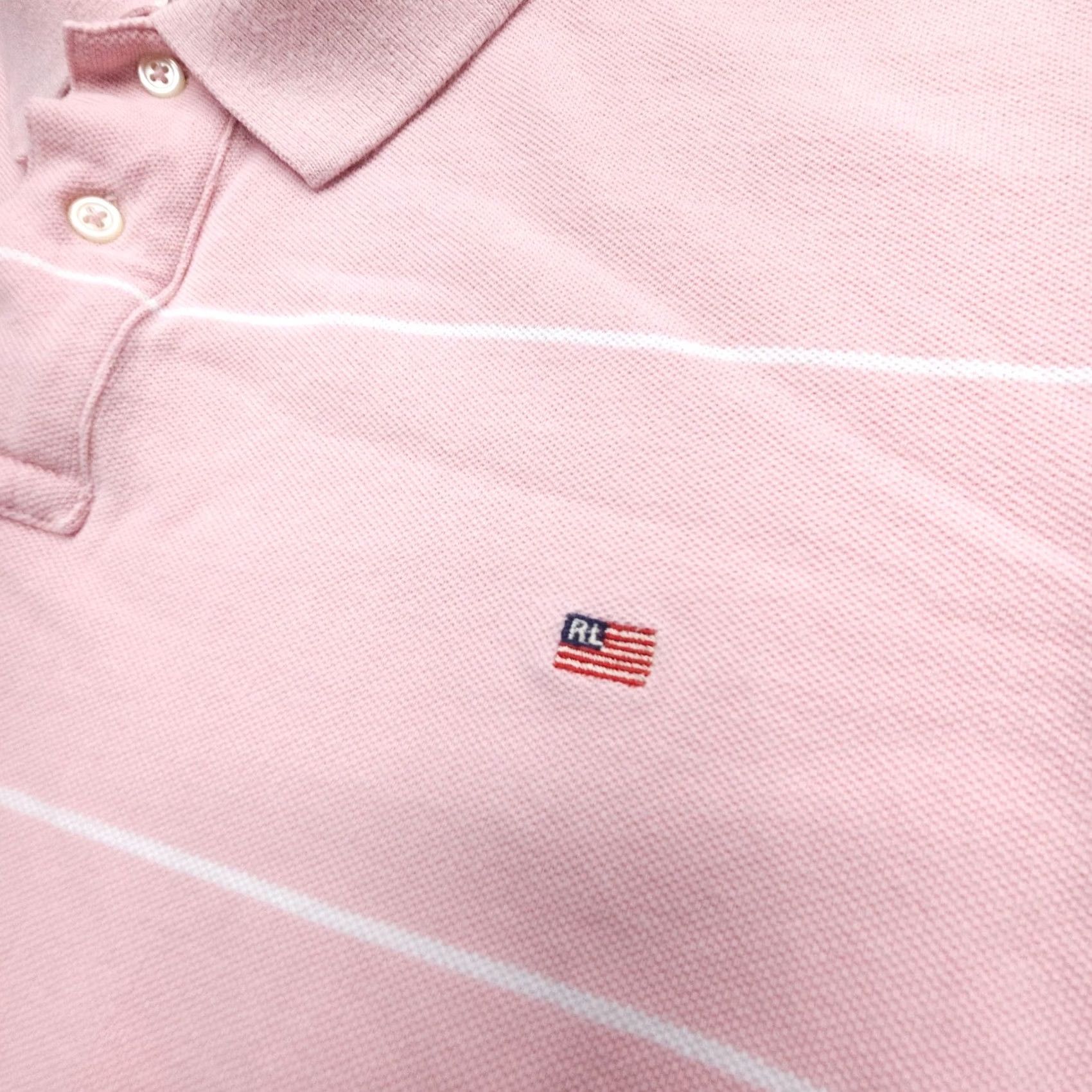 Polo Ralph Lauren Polo Ralph Lauren Polo Shirt Mens 2XL Pink Striped Knit Cotton Logo 90s Pattern Short Sleeve Size US XXL / EU 58 / 5 - 4 Thumbnail