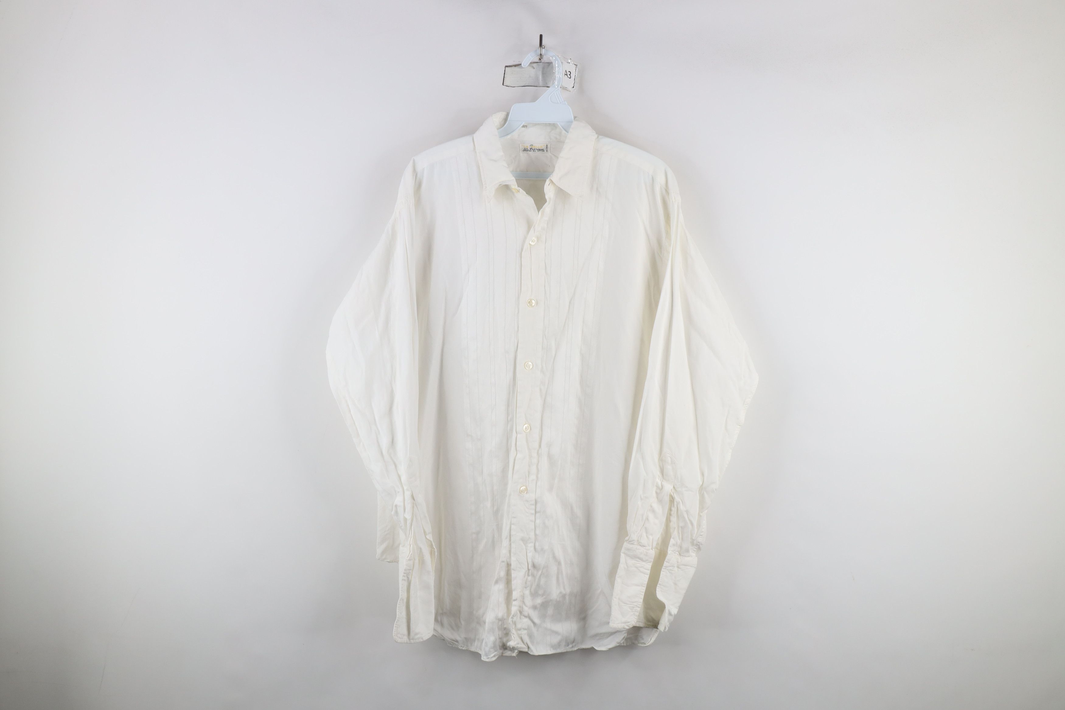Vintage Vintage 50s 60s Rockabilly French Cuff Button Shirt White Size US XL / EU 56 / 4 - 1 Thumbnail