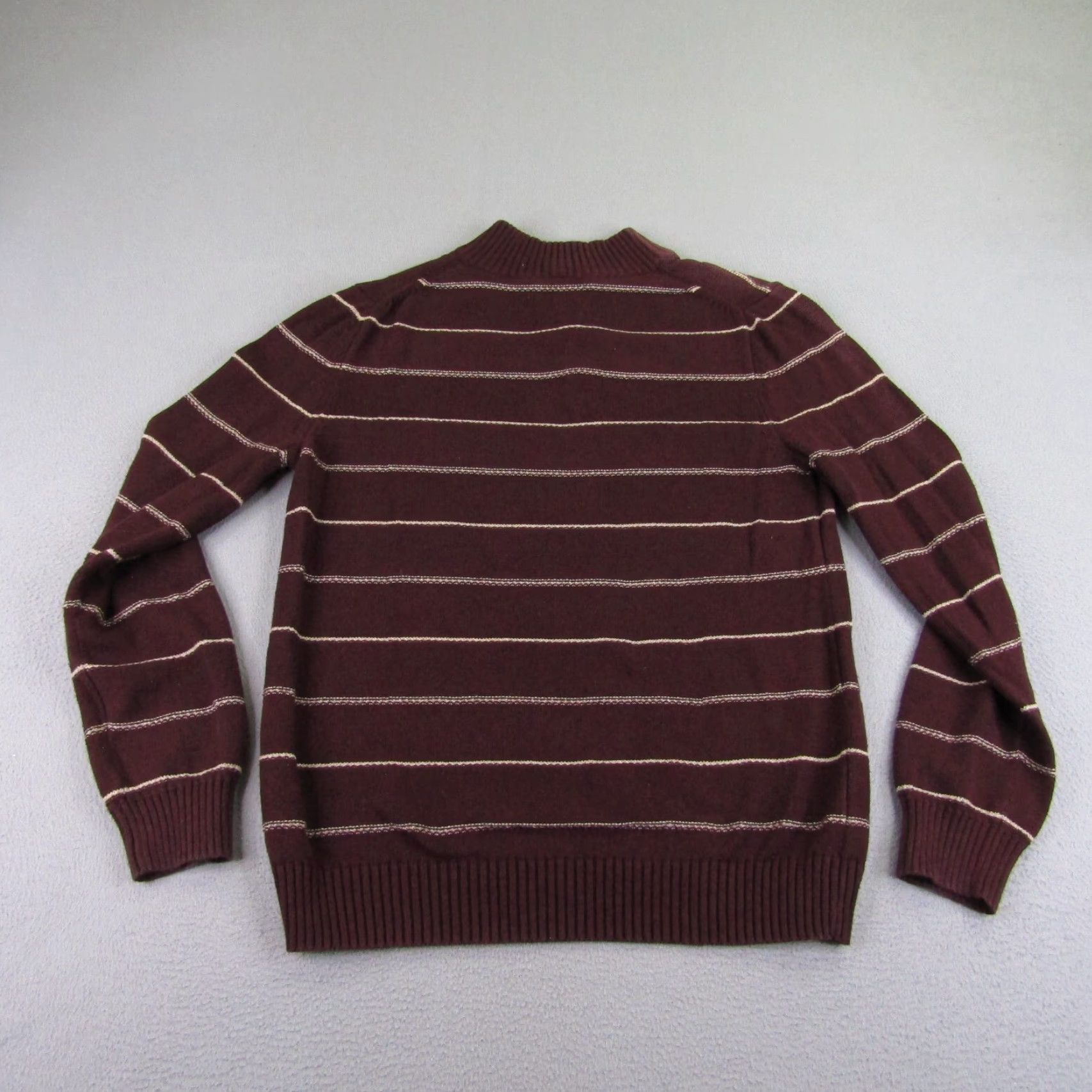 Levi's Levi's Sweater Mens Medium Red White Striped Henley Mock Neck Cotton Pullover Knit Long Sleeve Shirt Mens M Red Henley Sweater Size US M / EU 48-50 / 2 - 7 Thumbnail
