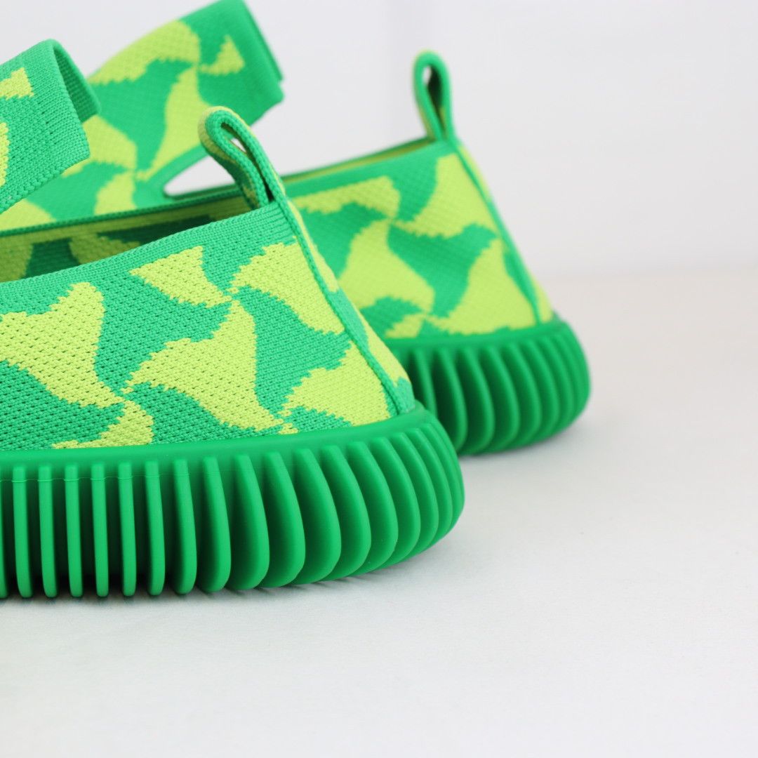 Bottega Veneta o1rshd Wavy Triagle Tech Ripple Sneaker in Parakeet Kiwi Size US 9 / EU 42 - 4 Thumbnail