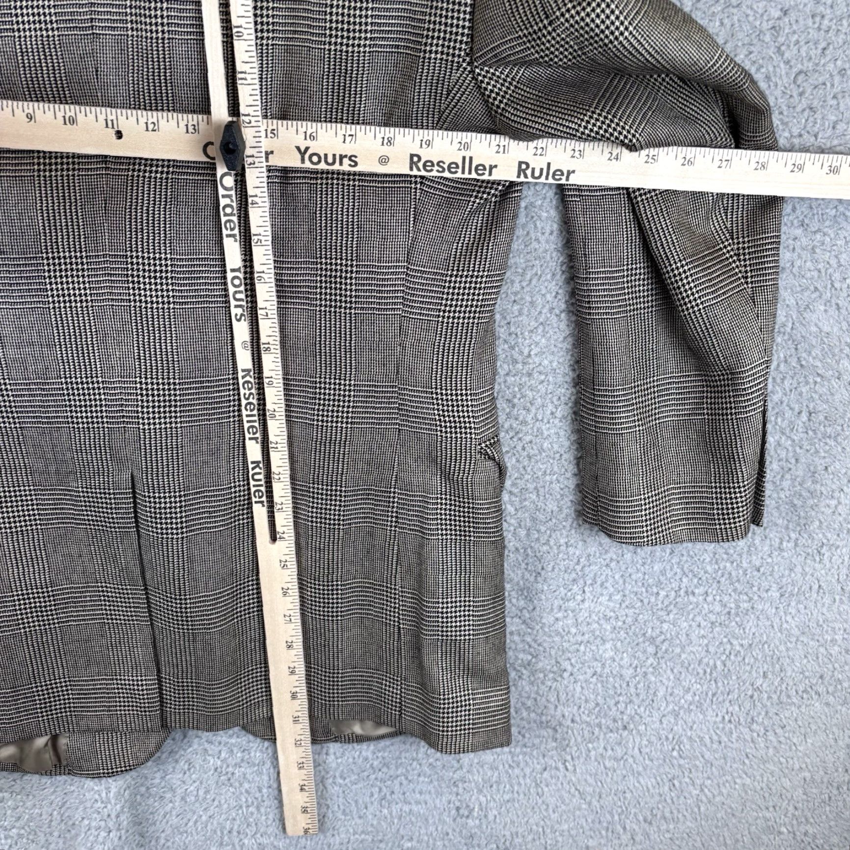 Jos. A. Bank Jos. A. Bank Sport Coat 42R Tan Black Glen Check Windowpane Silk Blend Blazer Size 42R - 5 Thumbnail