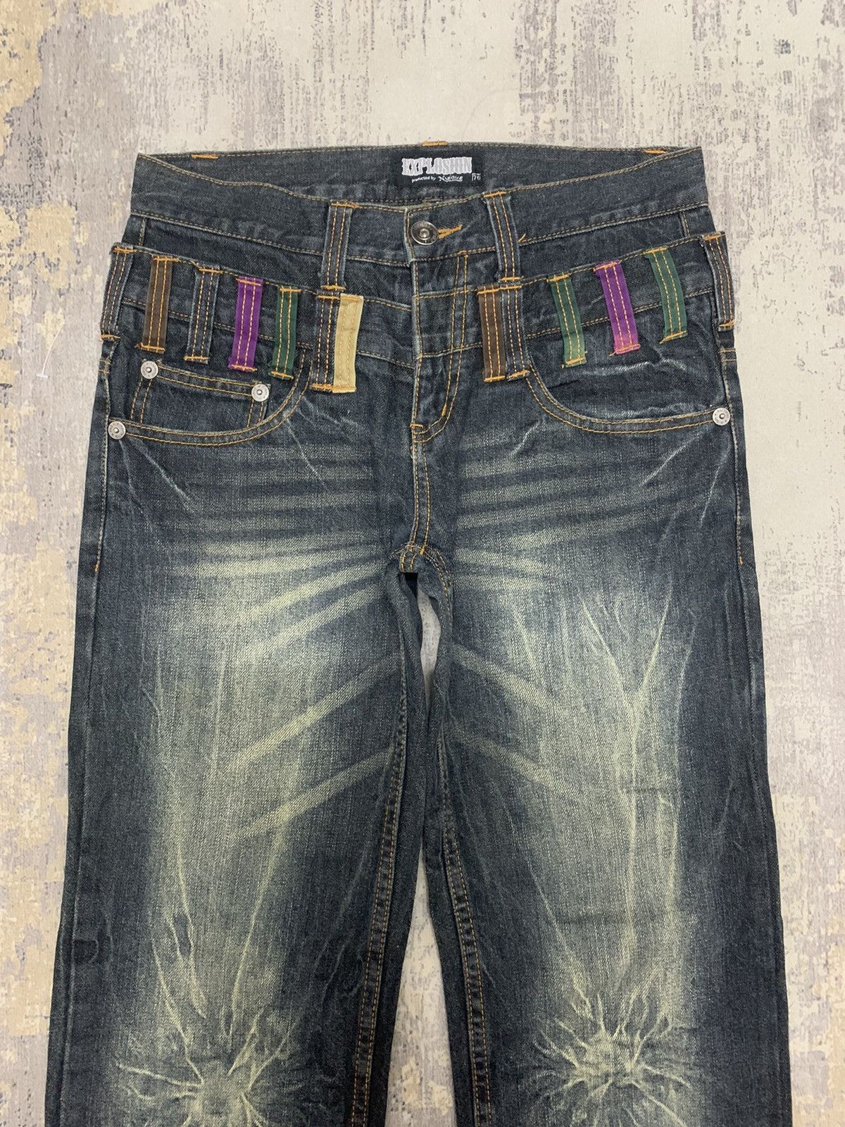 If Six Was Nine EXPLOSION DOUBLE WAIST NYLAUS DENIM JEANS 30x30 Size US 30 / EU 46 - 2 Thumbnail