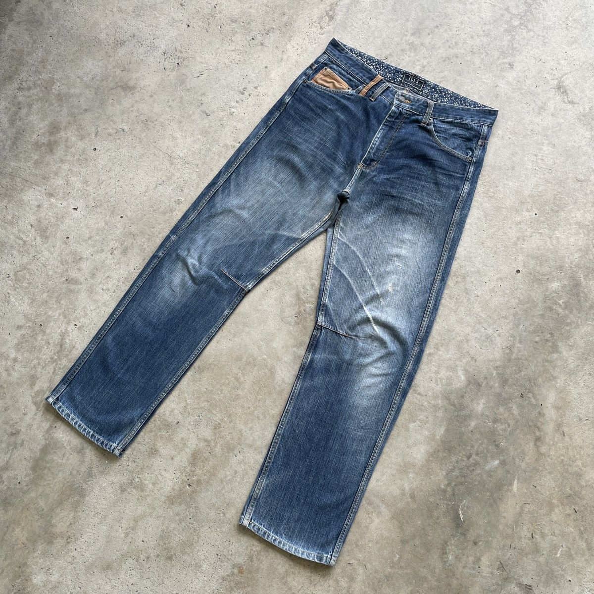 Japanese Brand Vintage ILLS Japan Faded Denim Jeans Pants W34x30.5 Size US 34 / EU 50 - 2 Thumbnail