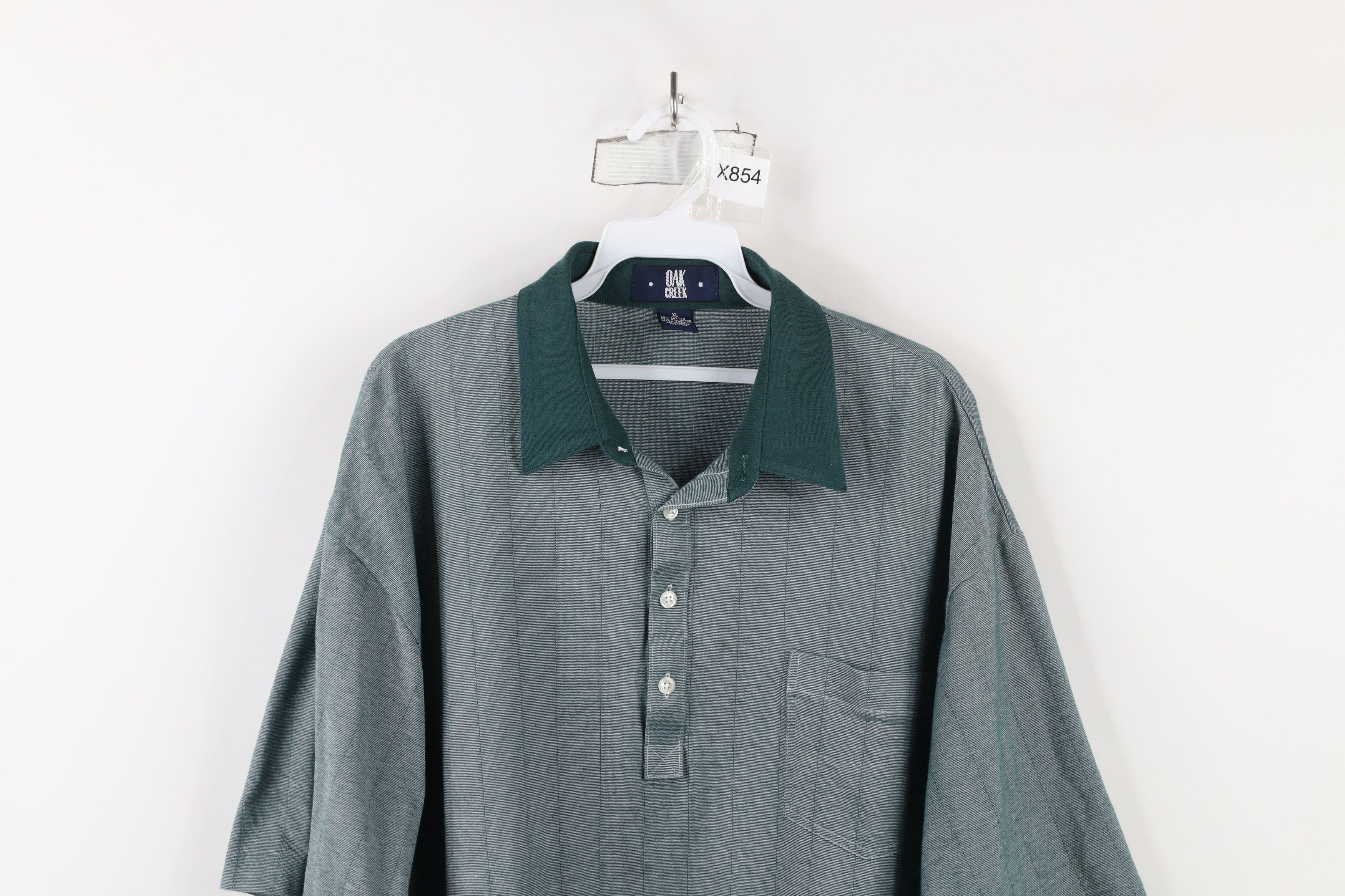 Vintage Vintage 90s Streetwear Knit Pullover Polo Shirt Green Size US L / EU 52-54 / 3 - 2 Thumbnail