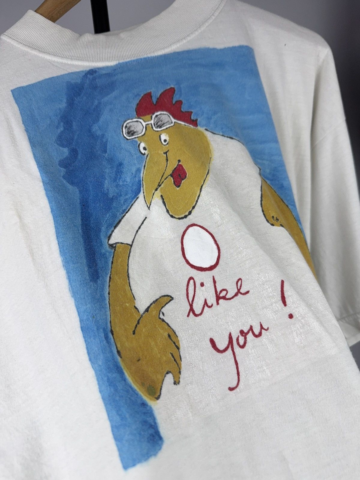 Vintage Retro 1993 Hand Painted Art T-Shirt Naive Outsider Graphic Size US L / EU 52-54 / 3 - 4 Thumbnail