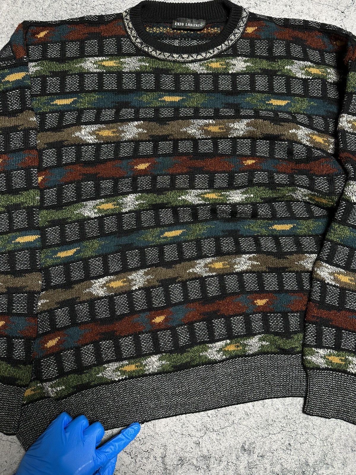 Carlo Colucci Vintage Enzo Lorenzo Coogi style Sweater Multicolour Size US XL / EU 56 / 4 - 11 Thumbnail
