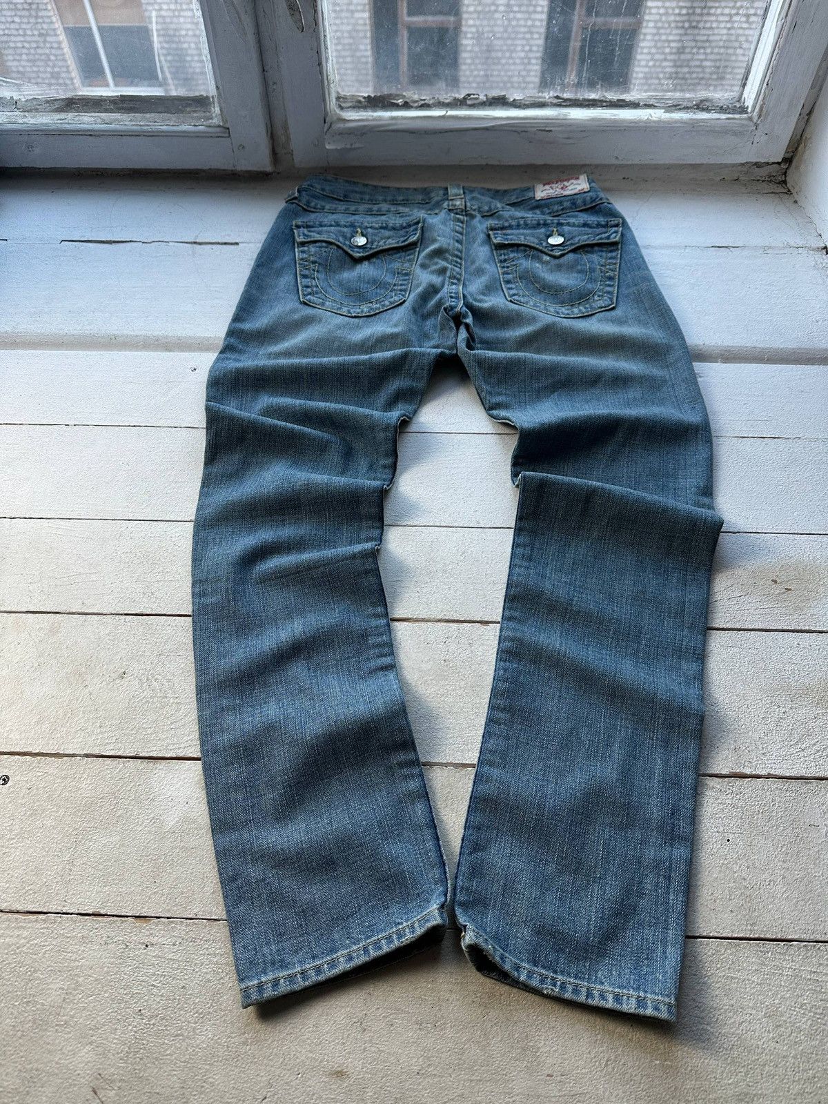 True Religion AVANT GARDE 🚨 TRUE RELIGION BLUE WOMEN PANTS WITH LOGO Size 33" - 1 Thumbnail