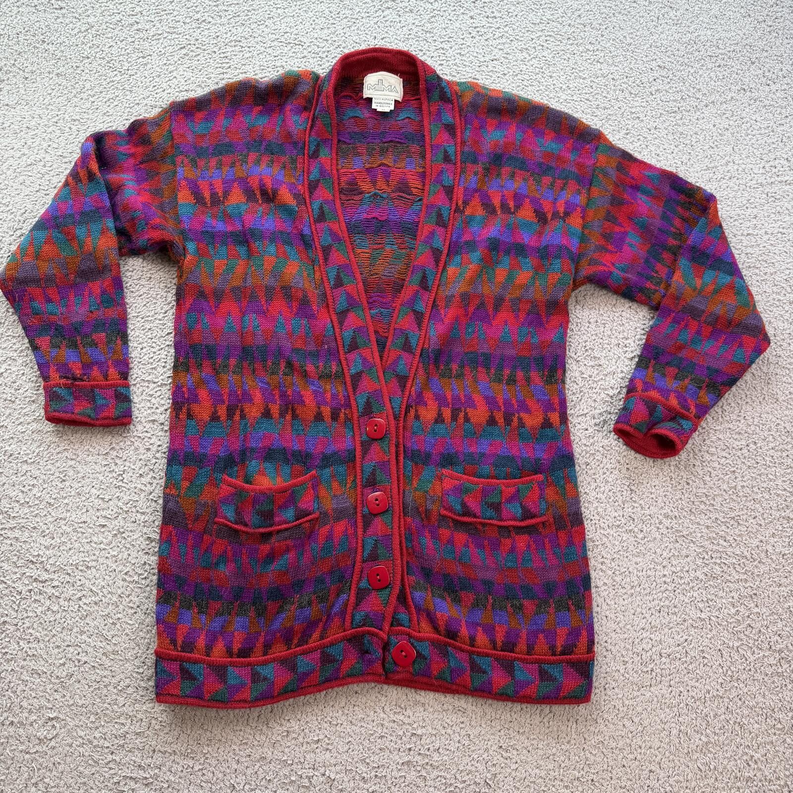 Peter Millar Vintage 100% Alpaca Wool Cardigan Sweater Handmade Bolivia M Size M / US 6-8 / IT 42-44 - 1 Thumbnail