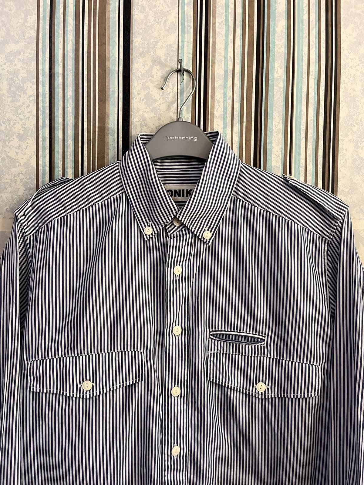 Umit Benan oniki designer striped two tone fashion #E5 Size US S / EU 44-46 / 1 - 3 Thumbnail