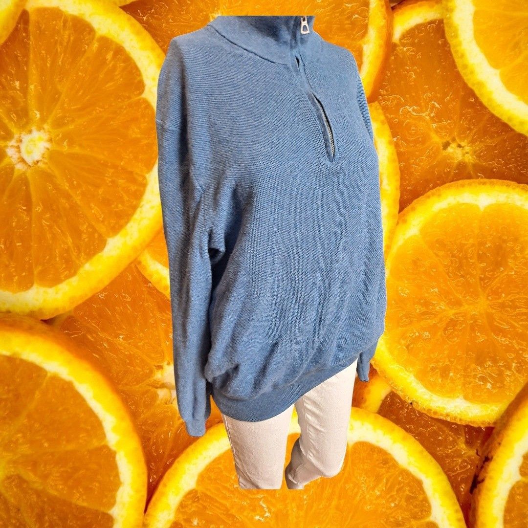 Polo Ralph Lauren Polo Ralph Lauren Pima Cotton 1/4 Zip Pullover Sweater Blue Size US L / EU 52-54 / 3 - 7 Thumbnail