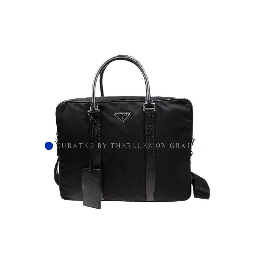 Prada Black Nylon Briefcase with Leather Accents Size ONE SIZE - 1 Thumbnail
