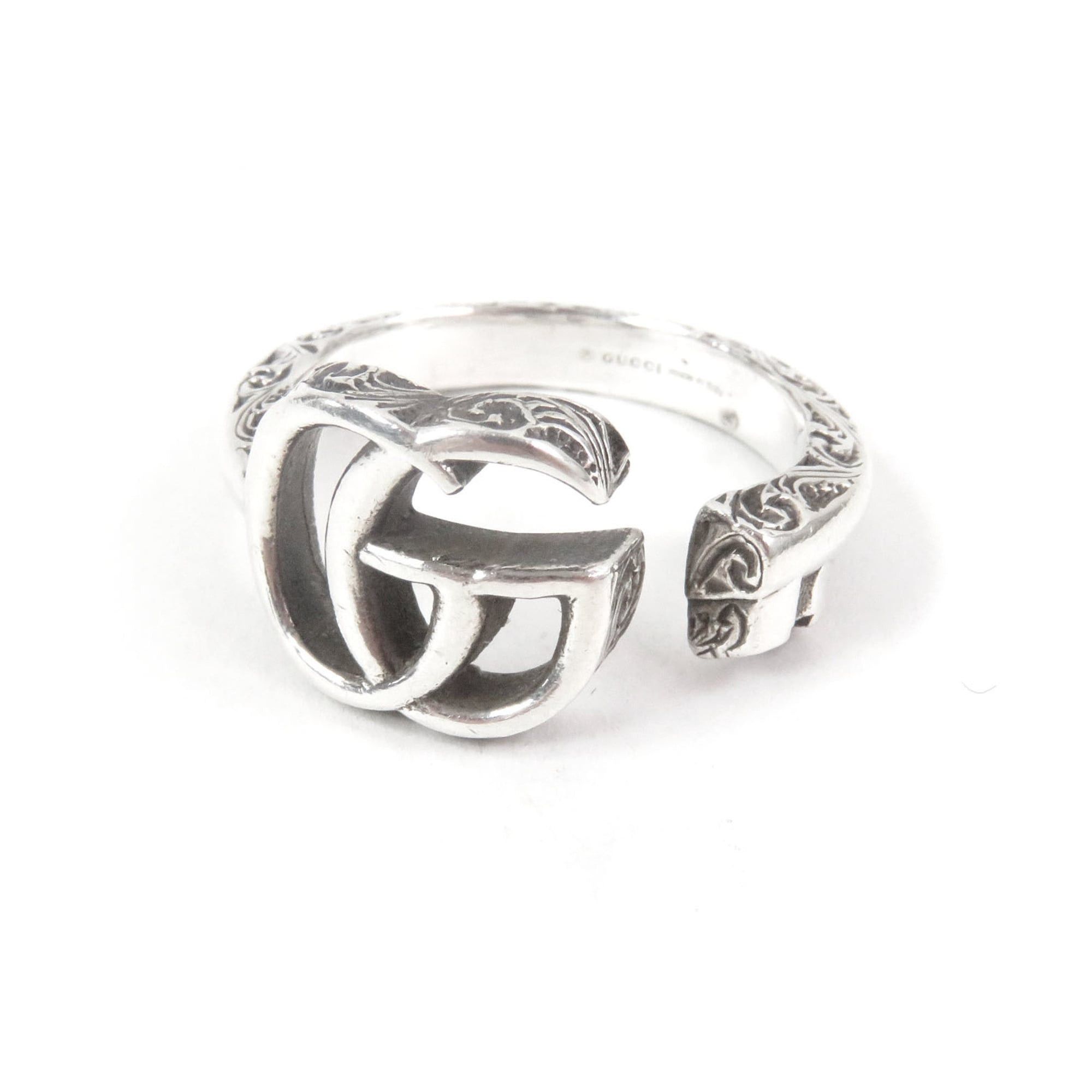 Gucci GUCCI 627760 Arabesque Key Motif GG Logo Ring, SV925 Sterling Silver, Made in Italy, Total Weight 5.73g, Recommended for Men Size ONE SIZE - 1 Thumbnail
