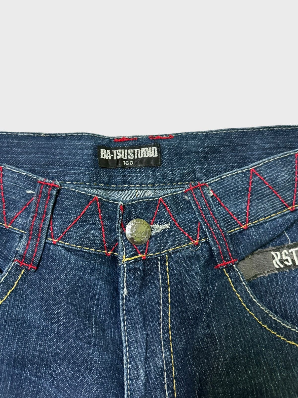 Japanese Brand × Tornado Mart × Vintage BA-TSU STUDIO Skeletons Patches Big logo Distressed Denim Size US 28 / EU 44 - 8 Thumbnail