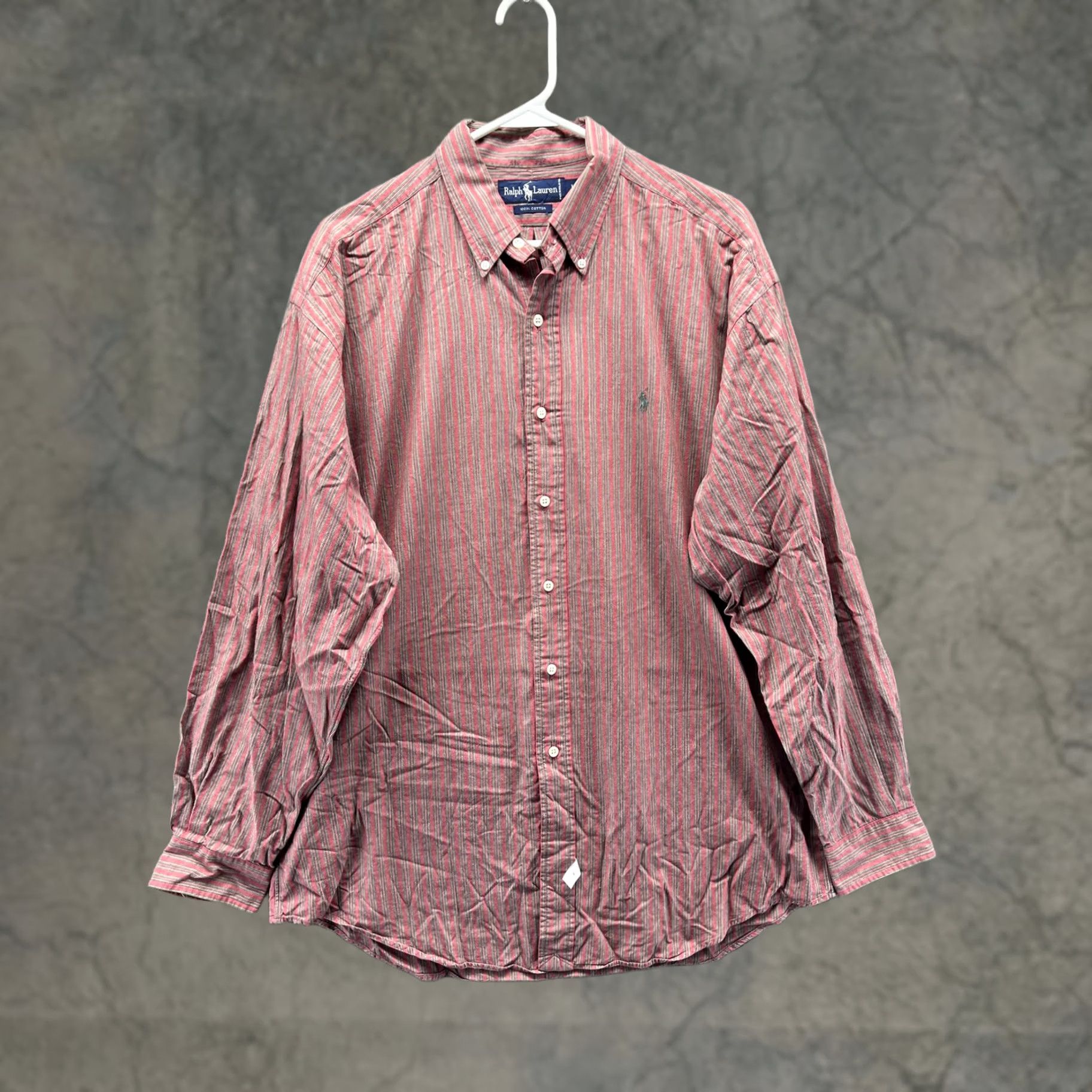 Ralph Lauren Ralph Lauren Shirt Mens Large Red Stripe Long Sleeve Button Front Casual Woven Size US L / EU 52-54 / 3 - 1 Thumbnail