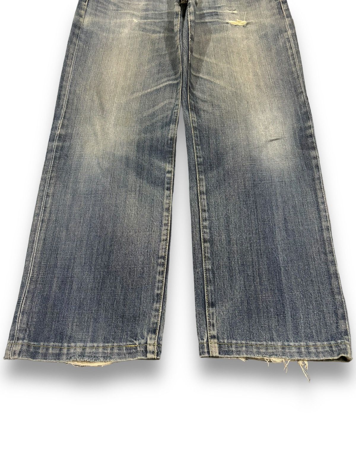 Jun Takahashi × Uniqlo × Vintage Vintage Uniqlo S002 Baggy Blue Washed Distressed Jeans Size US 34 / EU 50 - 7 Thumbnail
