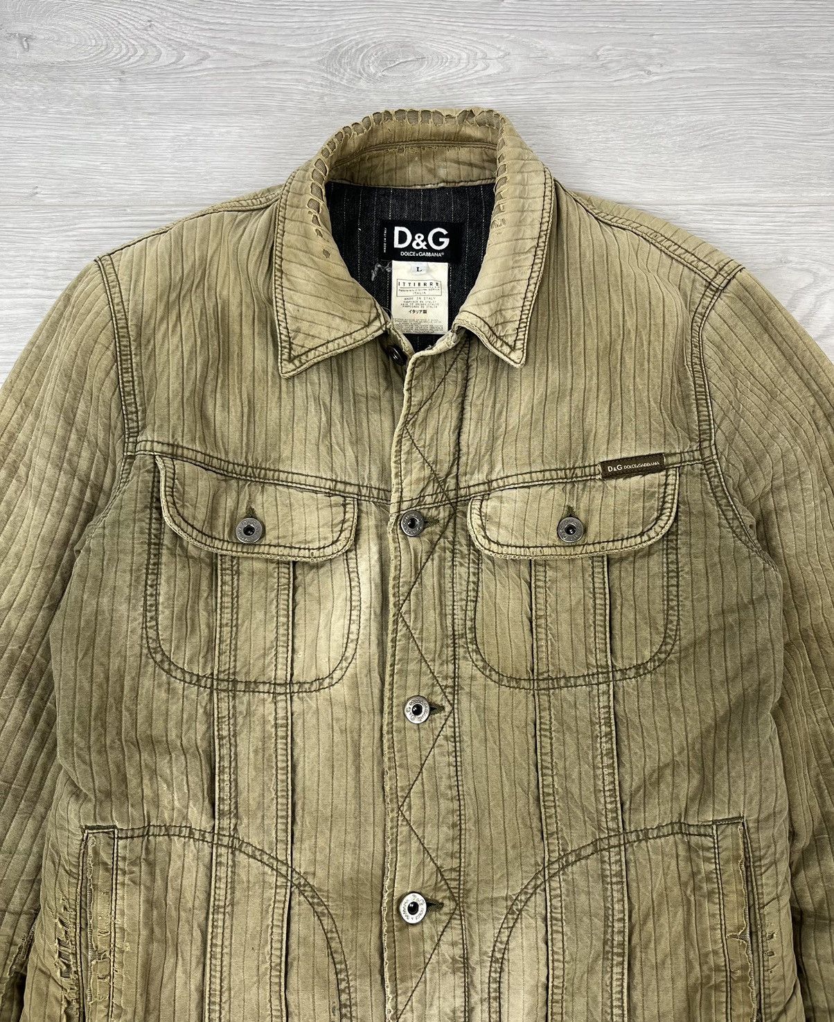 Dolce & Gabbana Dolce&Gabbana Vintage 00s Archive Quilted Distressed Jacket Size US S / EU 44-46 / 1 - 8 Thumbnail