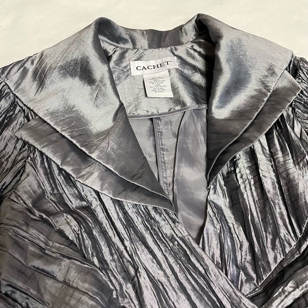 Other Cachet Crinkled Wrap Silver Jacket Size 14W Size XL / US 12-14 / IT 48-50 - 9 Thumbnail