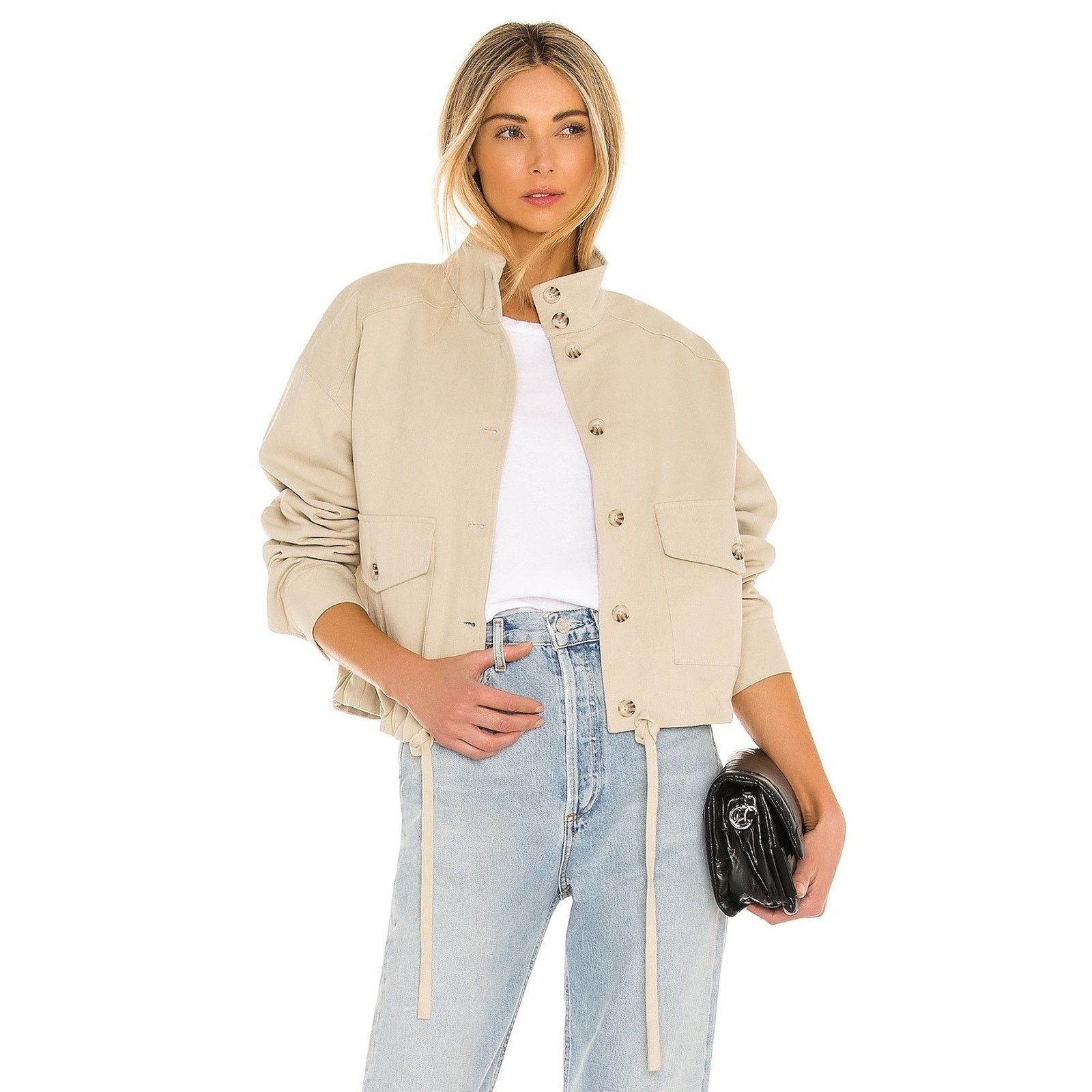 Other Lovers + Friends Toronto Cotton Denim Button Khaki Jacket S Size S / US 4 / IT 40 - 2 Thumbnail