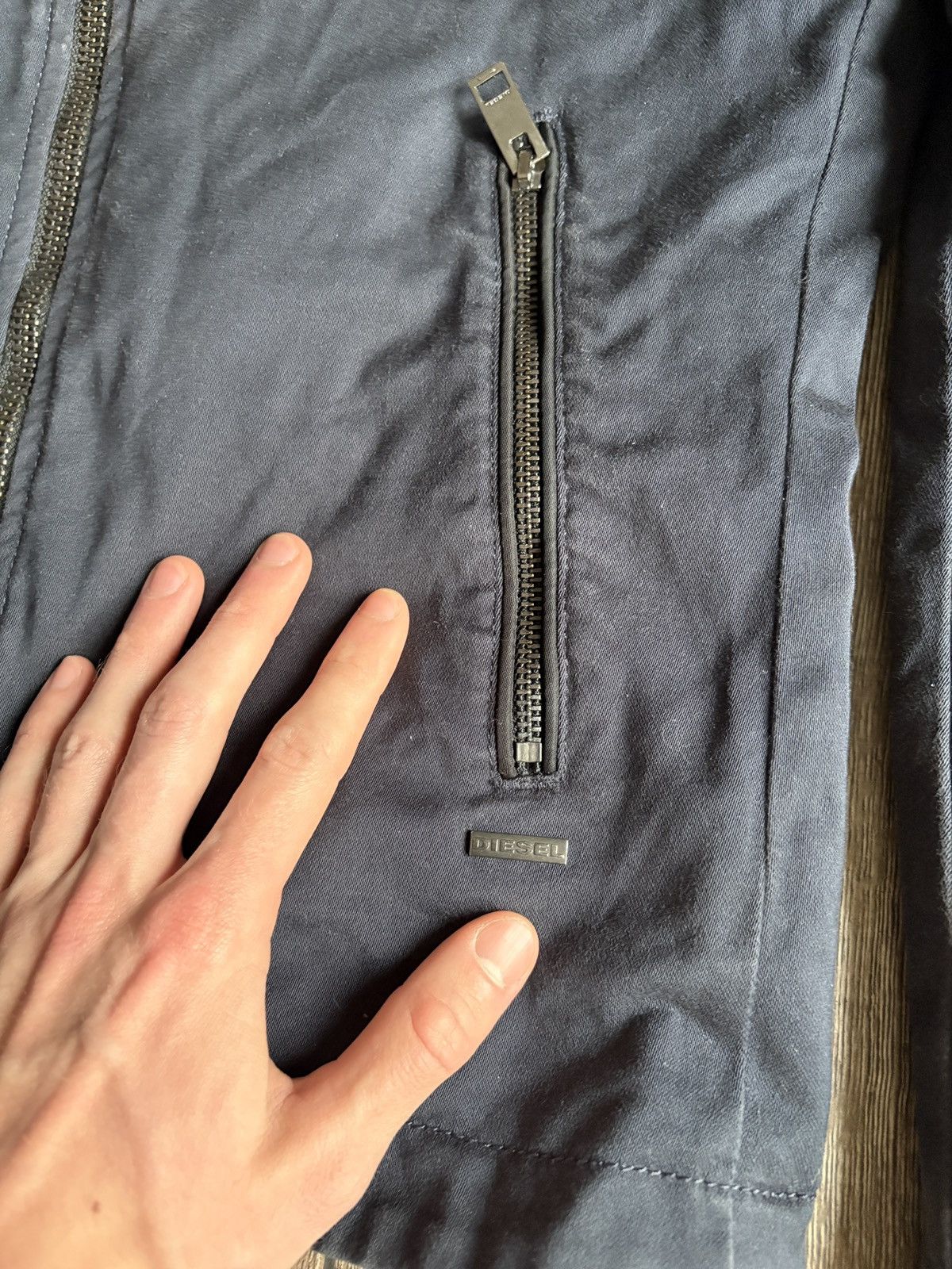 Diesel Diesel Moto Zip Avant Garde Men's Blue Bomber Jacket Size S Size US S / EU 44-46 / 1 - 5 Thumbnail