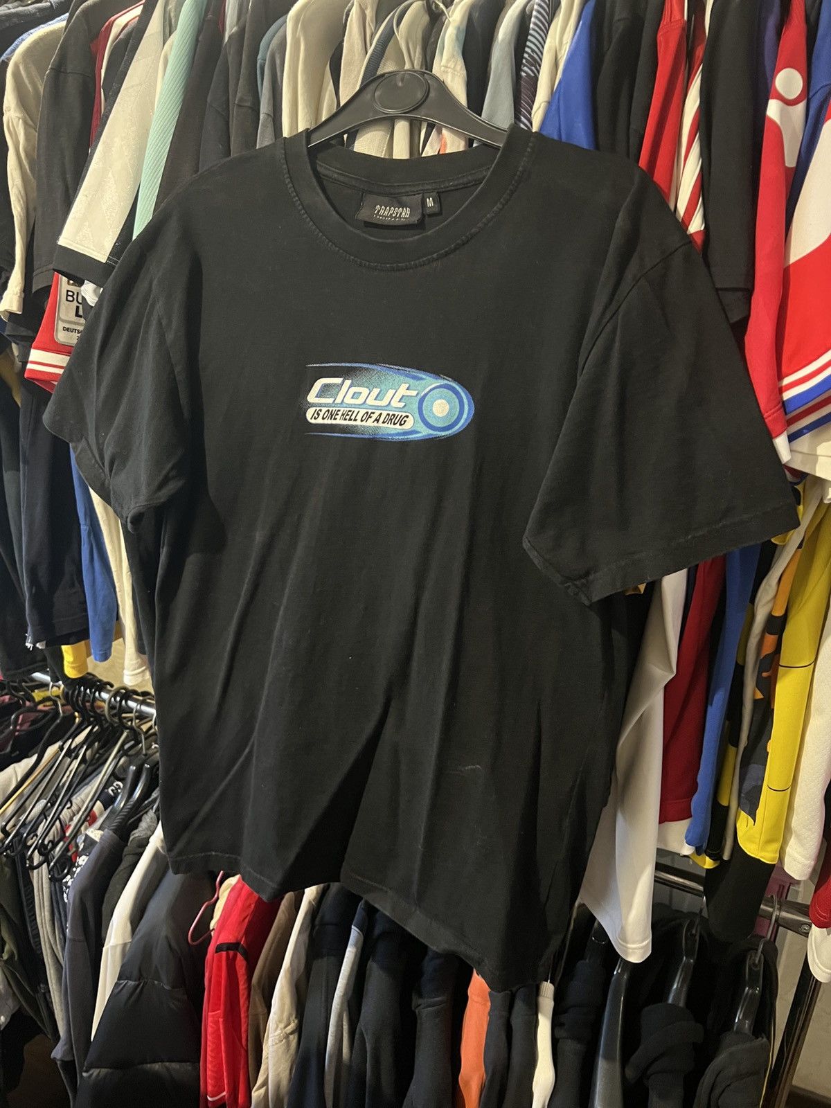 Japanese Brand × Trapstar London × Vintage TRAPSTAR LONDON IS ONE HELL OF A DRUG BLACK AOP T SHIRT Size US M / EU 48-50 / 2 - 1 Thumbnail