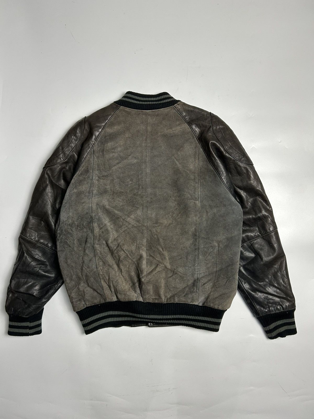 Japanese Brand VARSITY LEATHER JACKET TECHNO TOUCH Size US L / EU 52-54 / 3 - 4 Thumbnail