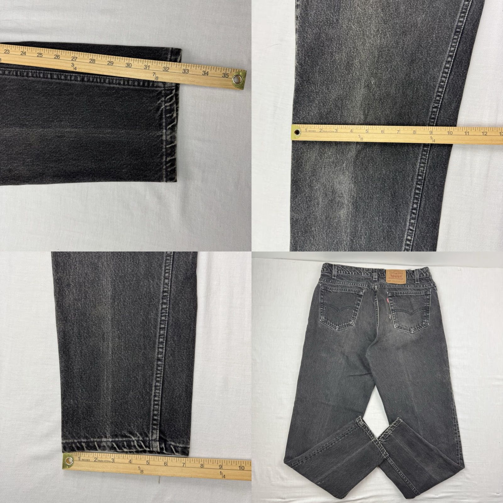Levi's VINTAGE Levi's 550 Jeans Adult 36x34 Relaxed Tapered Leg Made In USA Pants Black Denim Cotton Jeans 90s USA Mens Size US 36 / EU 52 - 9 Thumbnail