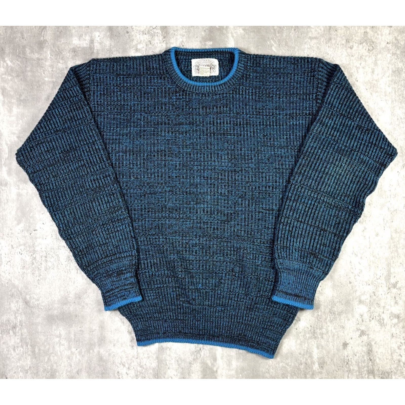 Vintage VINTAGE Saugatuck Pullover Knit Sweater Acrylic Mens XL Blue Black Crew Neck Knit Pattern Solid 80s 90s Size US XL / EU 56 / 4 - 2 Thumbnail