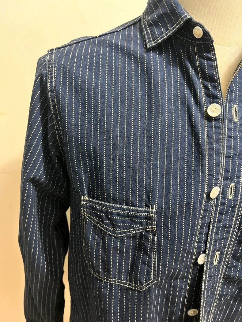 Freewheelers Freewheelers Striped Denim Button-Up Shirt Size US M / EU 48-50 / 2 - 3 Thumbnail
