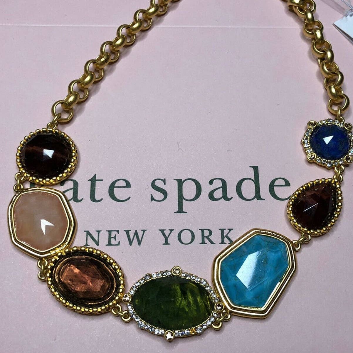 Kate Spade Kate Spade Gold Multi Color Stone Statement Necklace $148 Size ONE SIZE - 2 Thumbnail