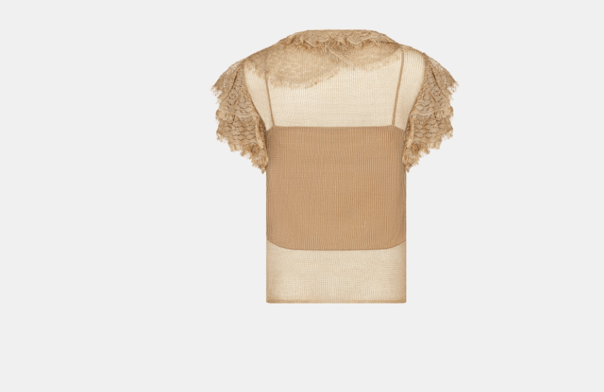 Dior o1w1db10525 314S06 Frilled Top Sweater in Gold Size L / US 10 / IT 46 - 2 Thumbnail