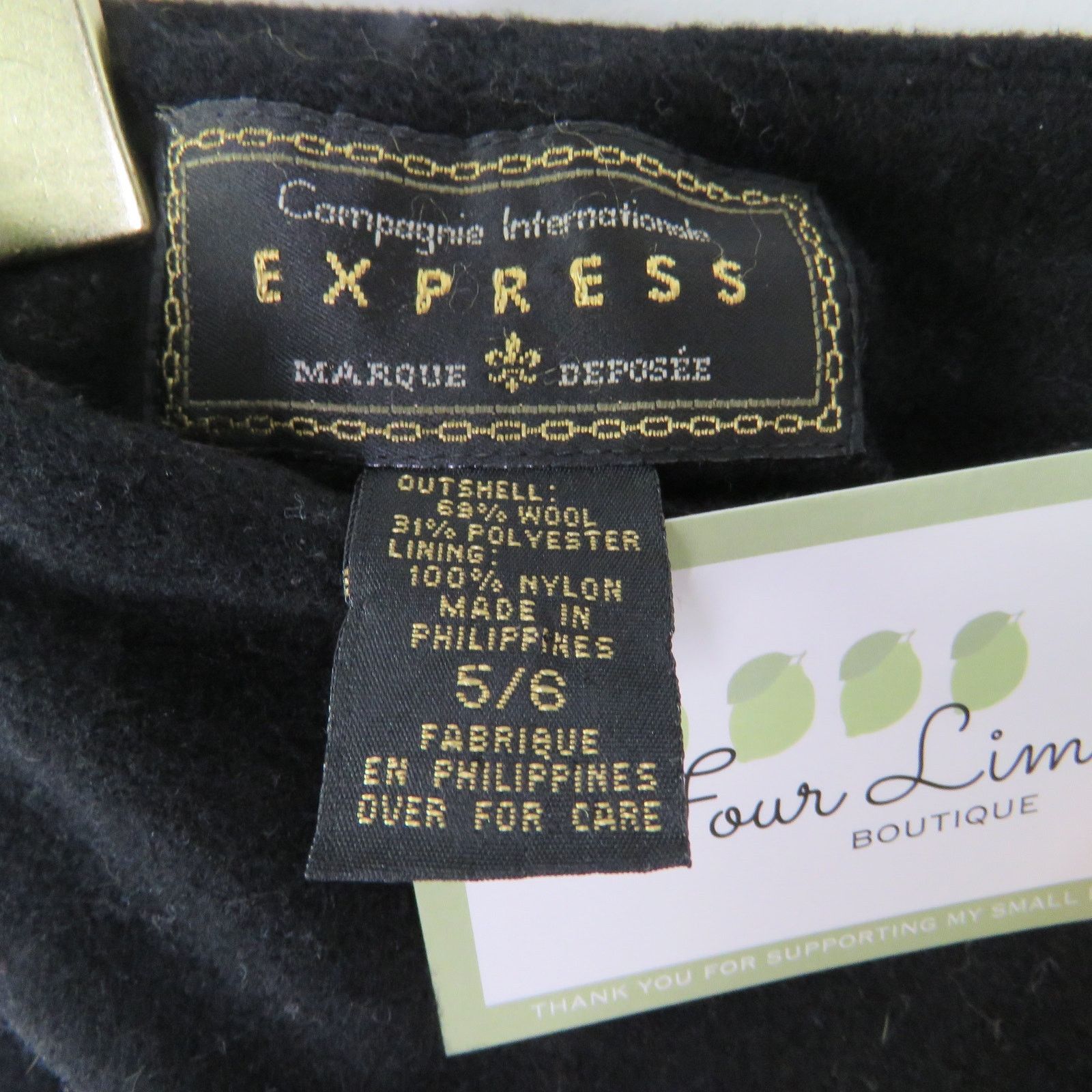 Vintage Vintage Express Black Mini Skirt A-Line Wool Skirt 6 Size 28" / US 6 / IT 42 - 3 Thumbnail
