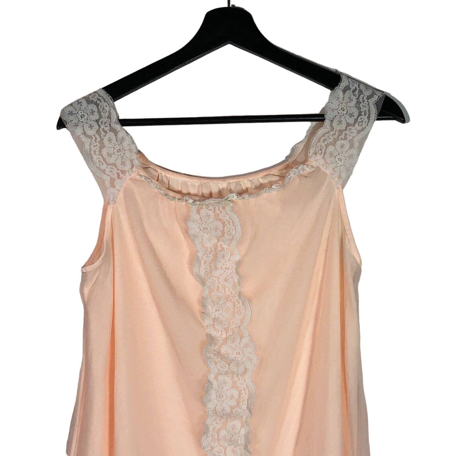 Vintage Vintage Peach and Pink Lace and Chiffon NightGown Dress S Size S / US 4 / IT 40 - 2 Preview