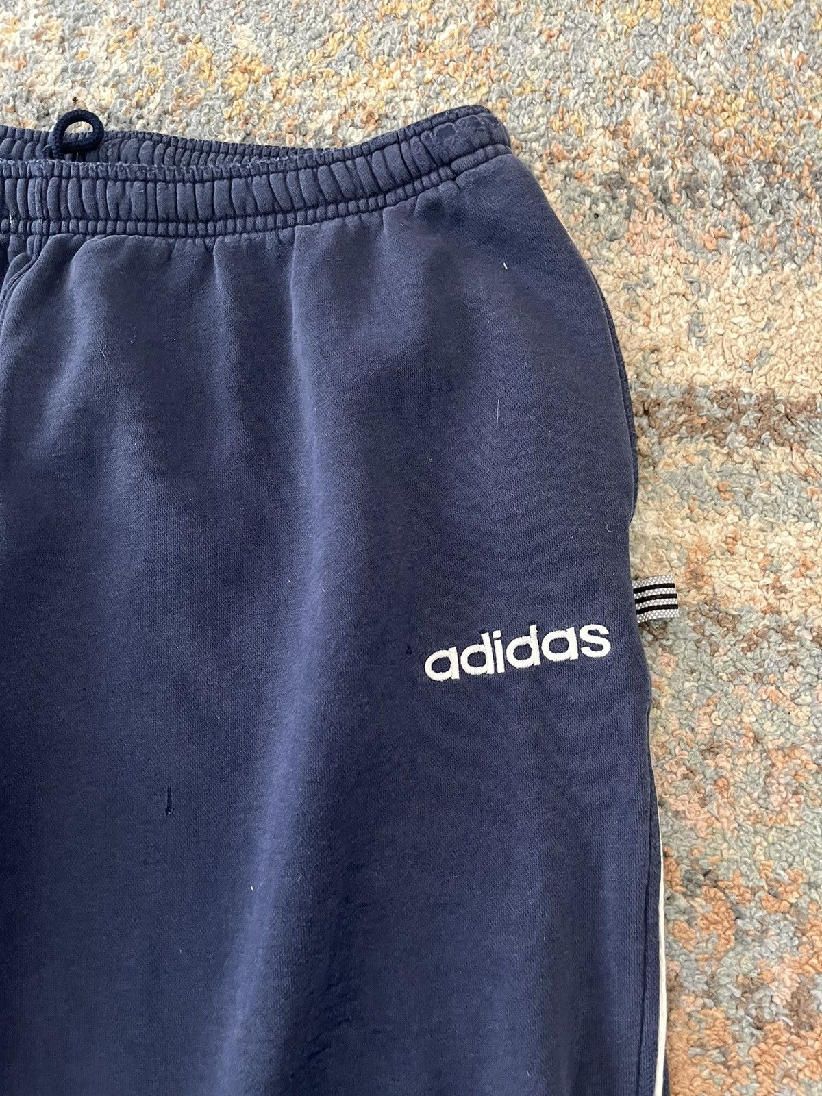 Adidas × Vintage VTG Adidas Sweatpants Navy Faded Distressed Size US 34 / EU 50 - 2 Thumbnail
