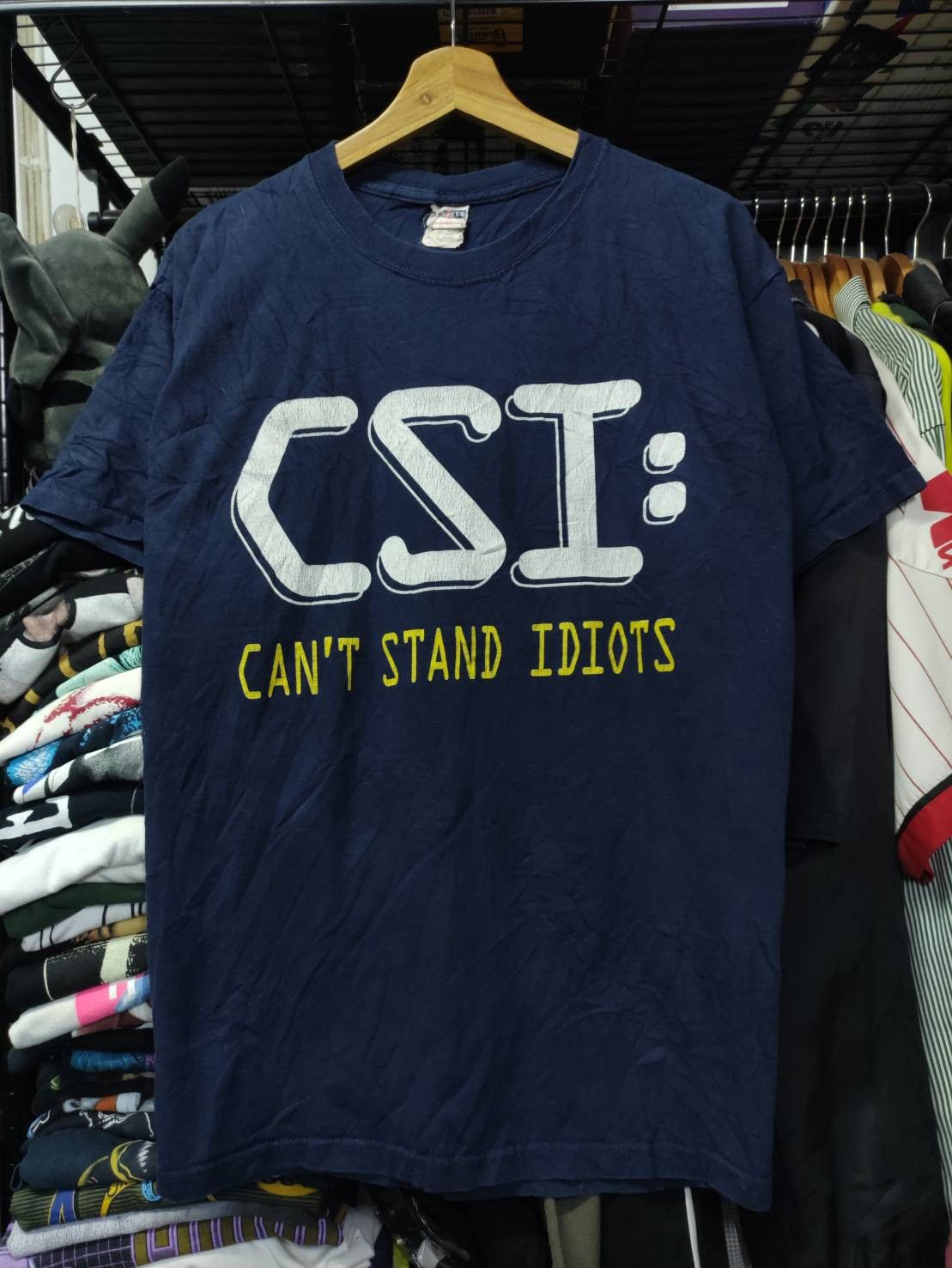 Vintage Vtg 00's CSI: Cant Stand Idiots Parody Funny T-Shirt Size US XL / EU 56 / 4 - 2 Thumbnail
