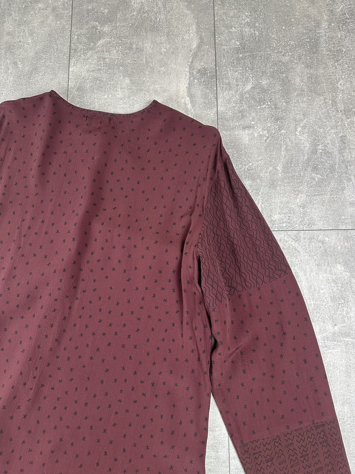 Gudrun Sjoden Gudrun Sjöden Button-Down Shirt Burgundy Printed Dress Size L / US 10 / IT 46 - 11 Thumbnail