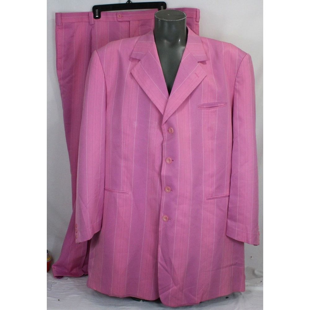 Falcone Vintage Falcone Pink Pinstripe Zoot Suit Mens 58L 46x31 Size 54L - 1 Thumbnail