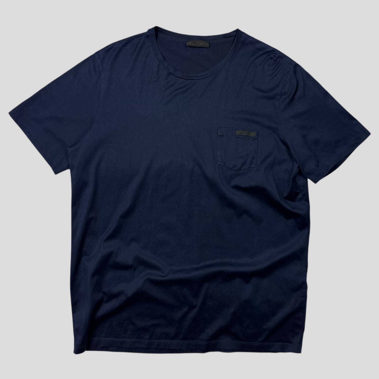Prada Prada 2016 Navy Blue Soft Cotton Pocket Logo T-shirt - L/XL Size US XL / EU 56 / 4 - 1 Thumbnail