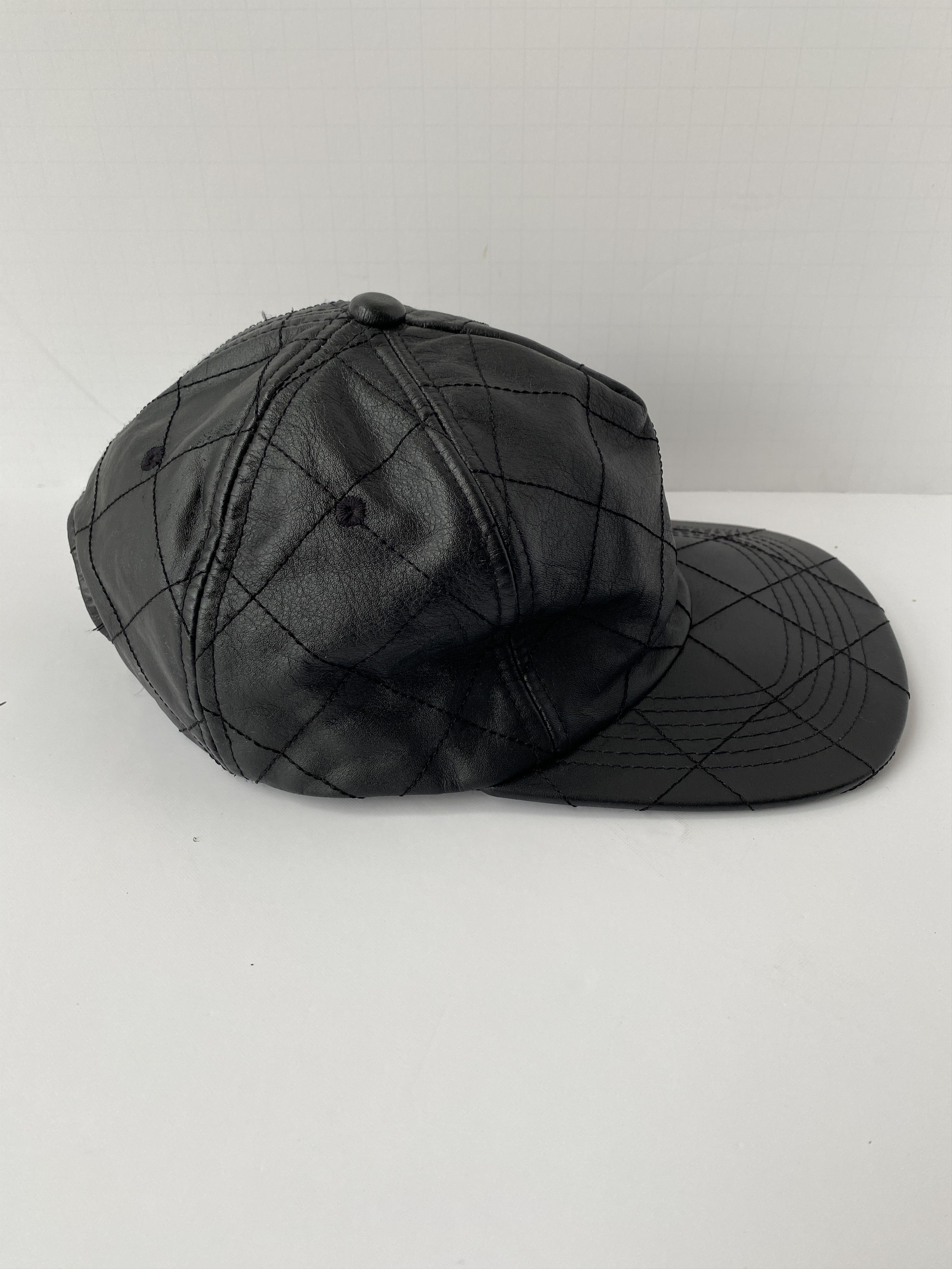 Stampd Stampd LA Lambskin Quilted Leather 5 Panel SnapBack Cap Hat Size ONE SIZE - 3 Thumbnail
