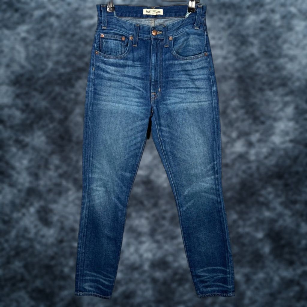 Denime Rivet & Thread Womens 25 Tiered High-Rise Skinny Jeans Blue Denim Size 42" / US 20 - 1 Thumbnail