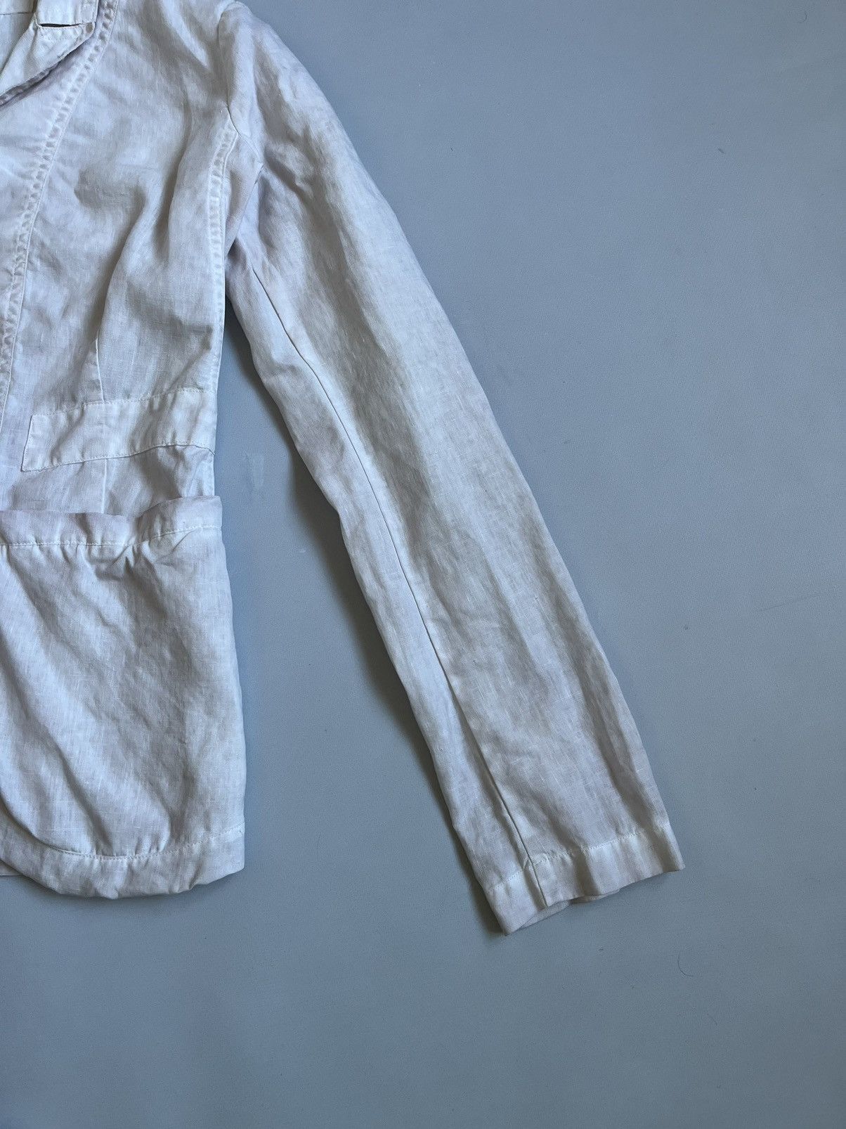Black Label × Rundholz RUNDHOLZ Black Label Women White Linen Faded Pocket Blazer Size M / US 6-8 / IT 42-44 - 11 Thumbnail