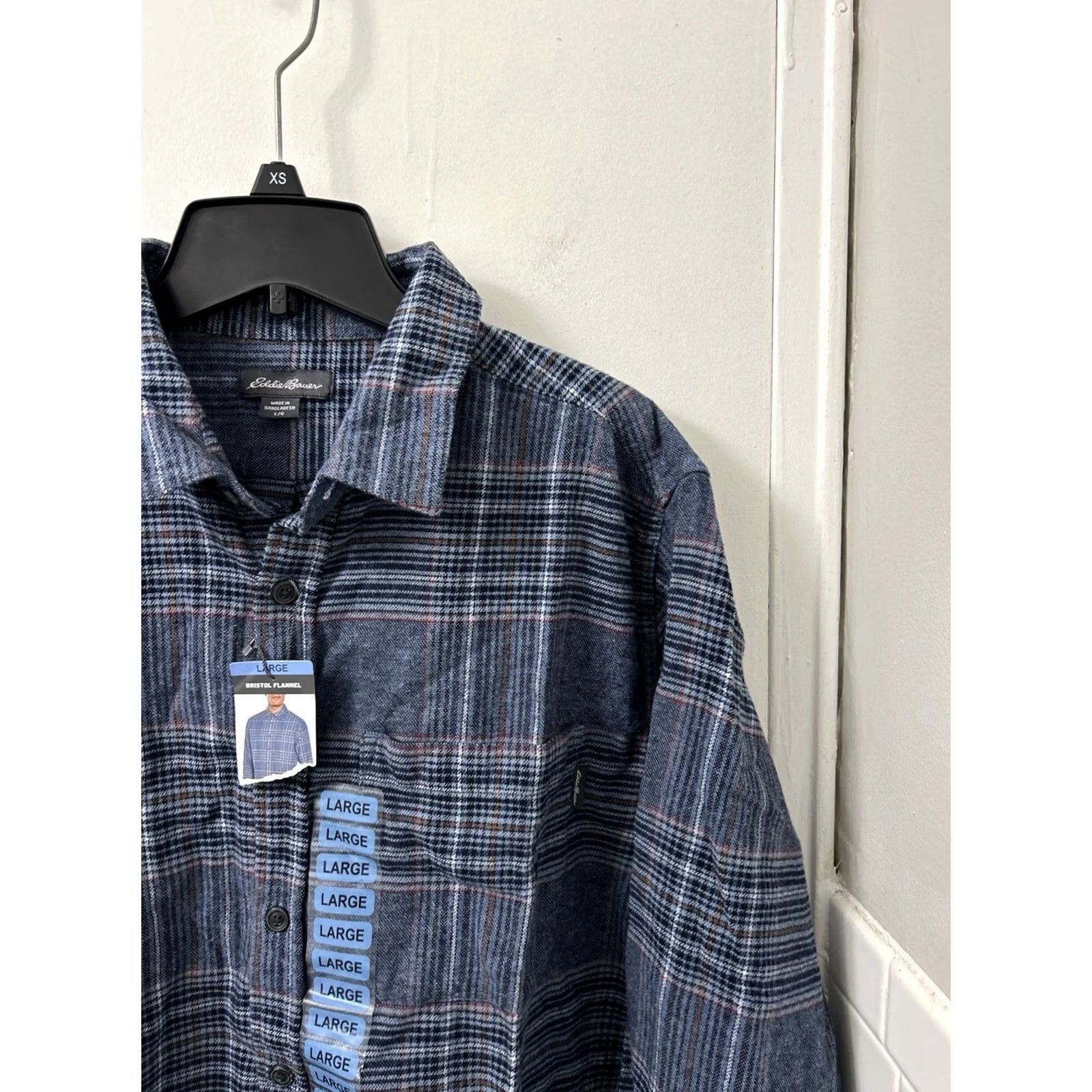 Eddie Bauer Eddie Bauer Bristol Flannel Shirt Mens L Blue Plaid Button-Down L/S NWT Size US L / EU 52-54 / 3 - 5 Thumbnail