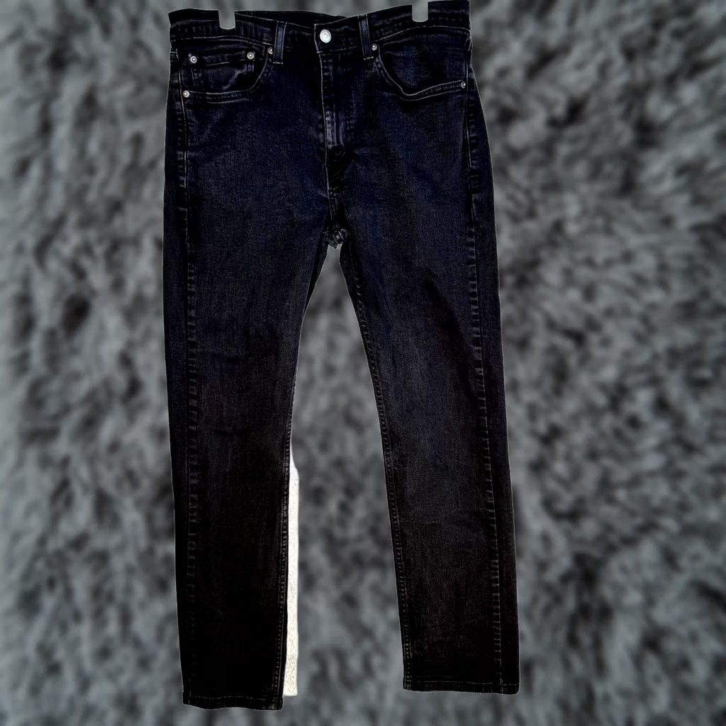 Levi's Levi’s 505 Regular Fit Men’s Jeans 34 x 32 Black Denim Dark Wash Straight Zip Fly Size US 34 / EU 50 - 1 Thumbnail